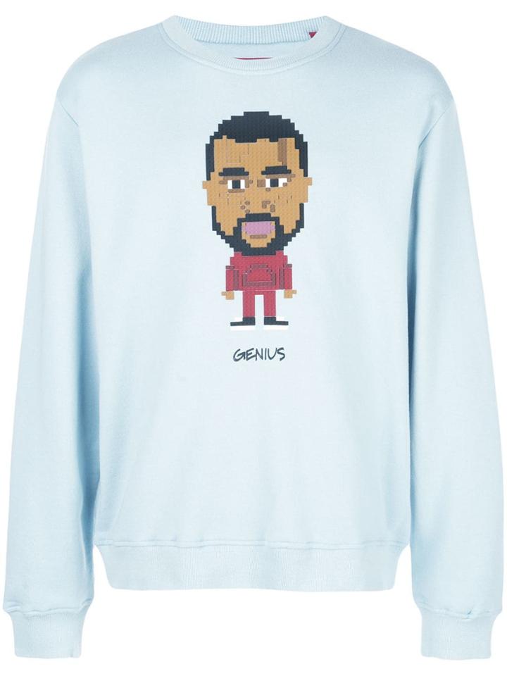 Mostly Heard Rarely Seen 8-bit Genius Print Sweatshirt - Blue
