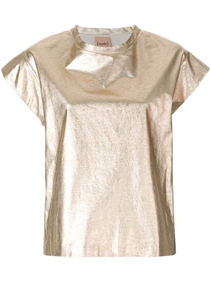 Nude Relaxed Style T-shirt - Metallic