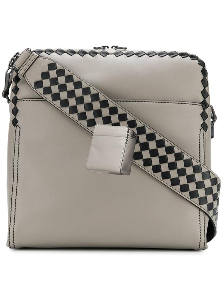 Bottega Veneta Woven Messenger Bag - Grey