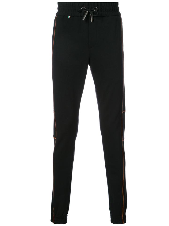Philipp Plein - Orange Line Detail Sweatpants - Men - Polyamide/spandex/elastane/viscose - S, Black, Polyamide/spandex/elastane/viscose
