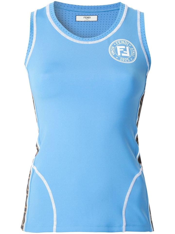 Fendi Logo Print Tank Top - Blue