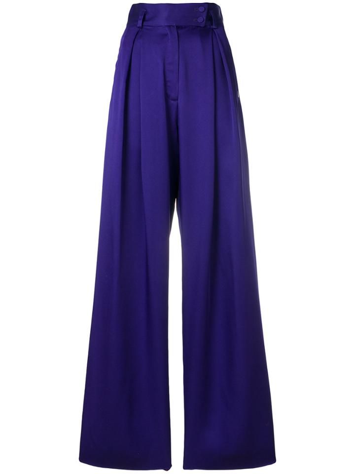 Styland Loose Flared Trousers - Pink & Purple