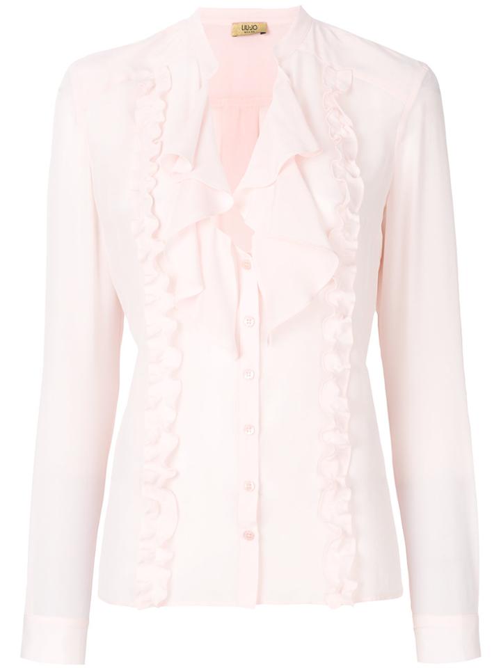 Liu Jo Frill-trim Blouse - Pink & Purple