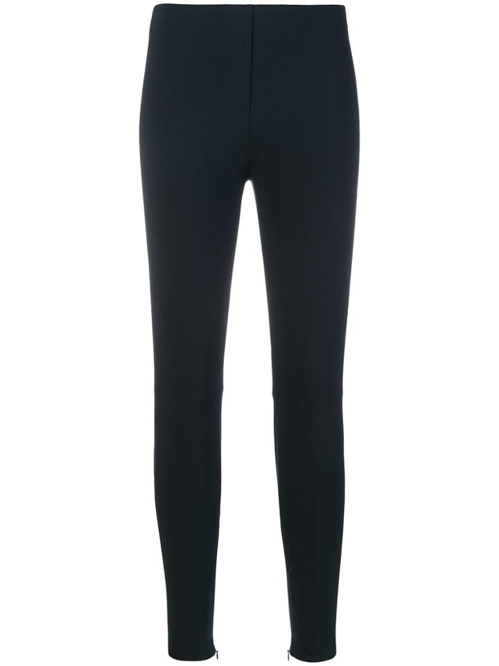 Luisa Cerano Cropped Slim Fit Trousers - Blue