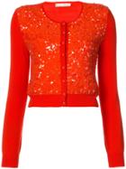 Oscar De La Renta Sequinned Cardigan - Yellow & Orange