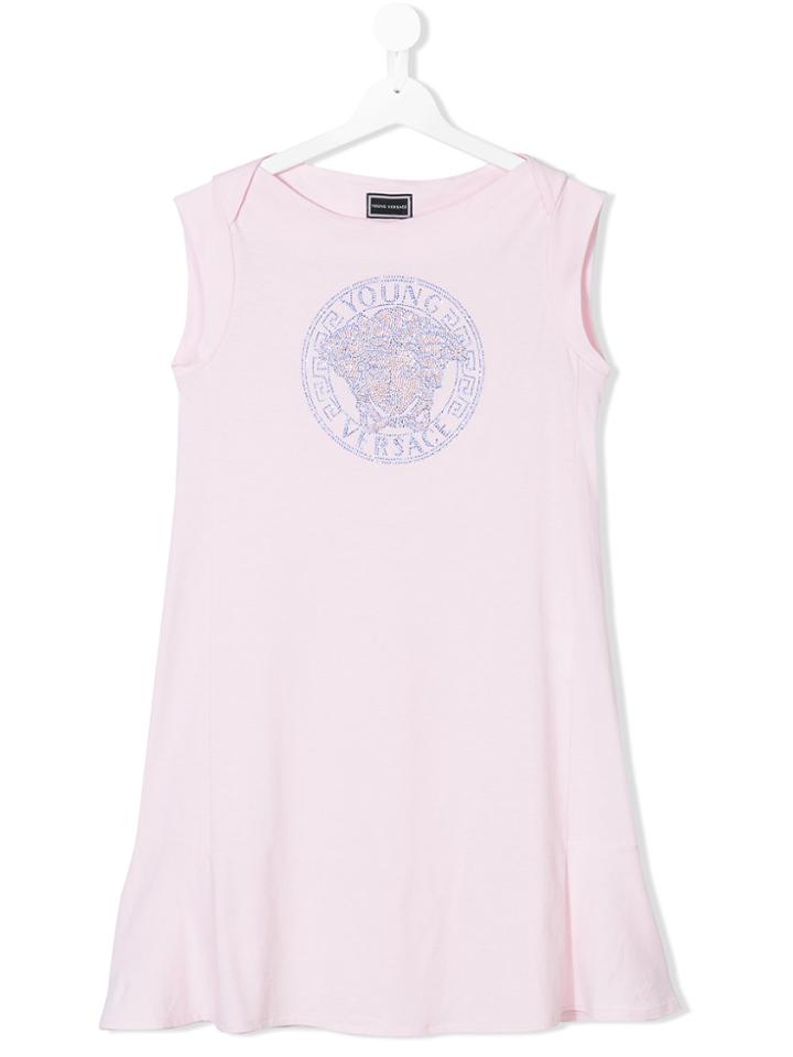 Young Versace Studded Dress - Pink & Purple