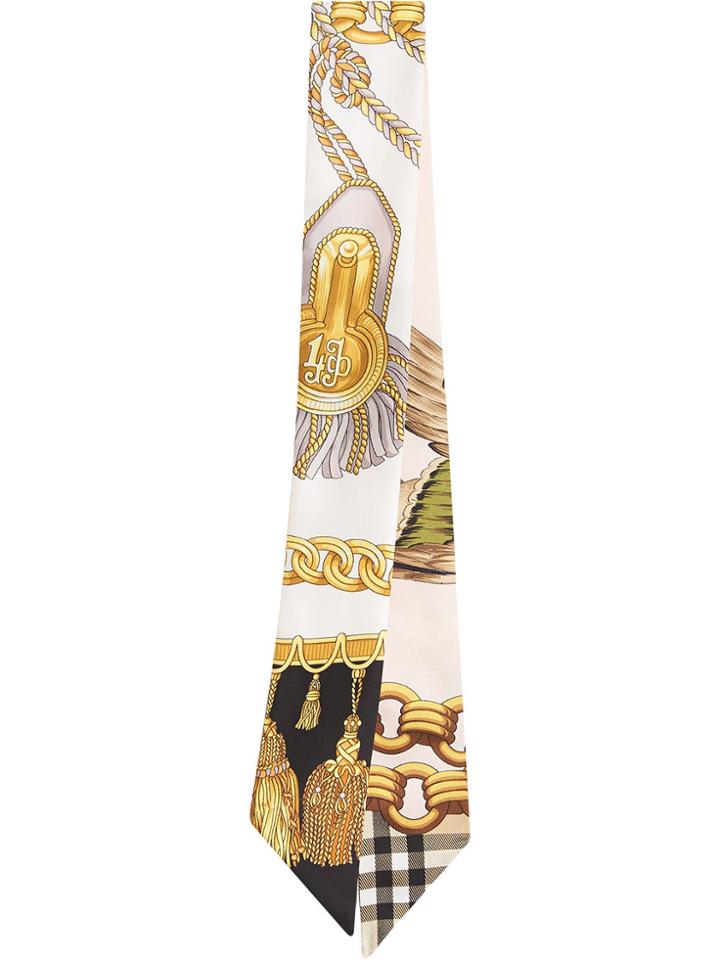 Burberry Archive Print Slim Scarf - Yellow & Orange
