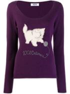Moschino Pre-owned Intarsia Cat Jumper - Purple