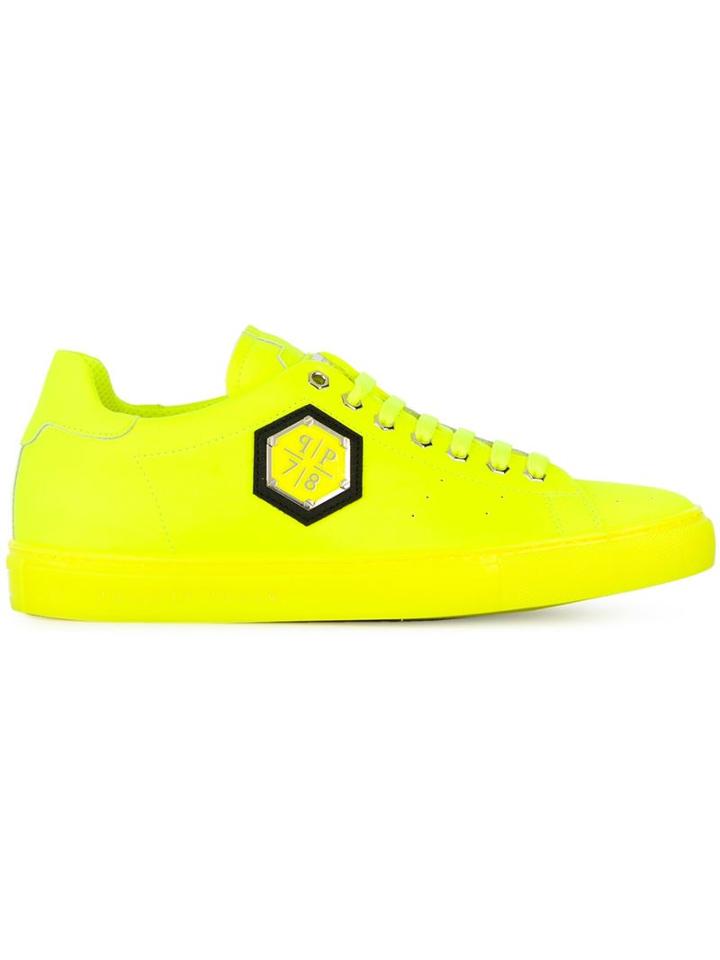 Philipp Plein Woods Sneakers, Men's, Size: 43, Yellow/orange, Leather/rubber