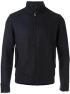 Harris Wharf London High Neck Bomber Jacket, Men's, Size: Small, Blue, Virgin Wool