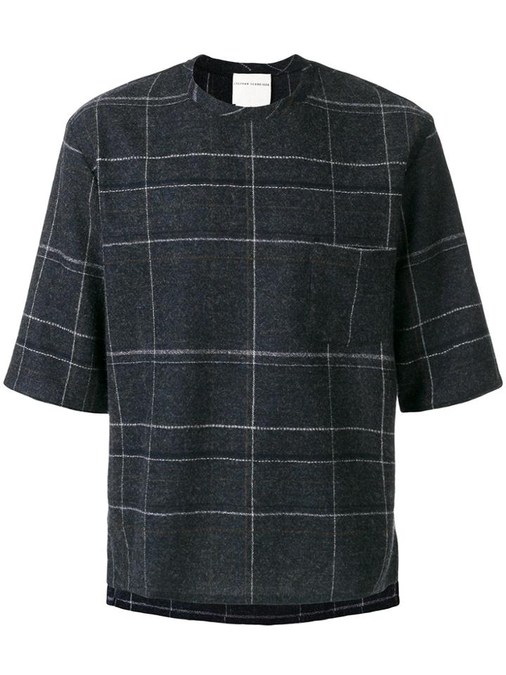 Stephan Schneider Checked Short Sleeve Sweater - Grey