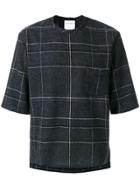 Stephan Schneider Checked Short Sleeve Sweater - Grey
