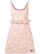 Miu Miu Floral Embroidered Mini Dress - Pink