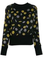 Moschino Coin Print Cropped Jumper - Black