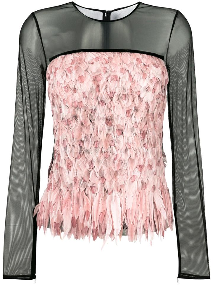 Tom Ford Degrade Smoke And Feather Top - Black