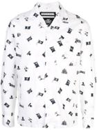 Neighborhood Pirate Flag Print Shirt - White