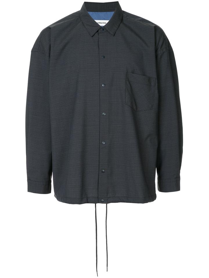 Monkey Time Checked Collared Jacket - Black