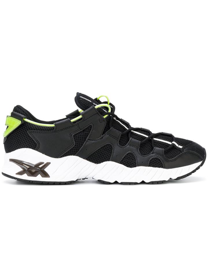 Asics Leather Trim Mesh Sneakers - Black