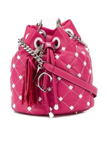 La Carrie Studded Bucket Bag - Pink