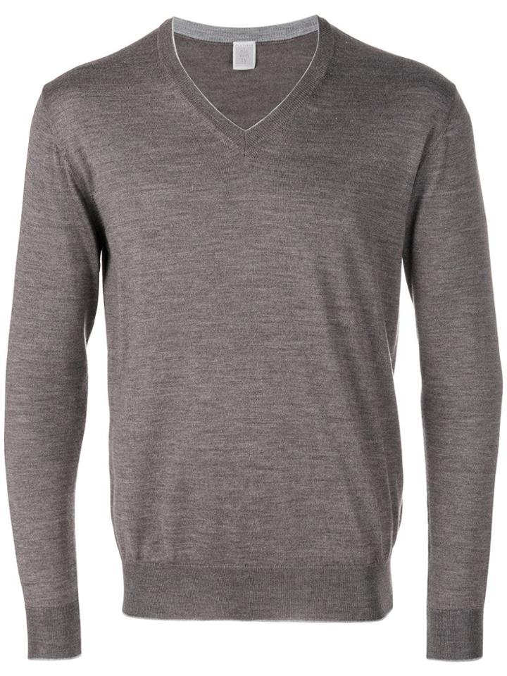 Eleventy V-neck Pullover - Brown
