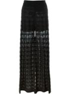 M Missoni Crochet Palazzo Pants, Women's, Size: 40, Black, Cotton/viscose/polyester