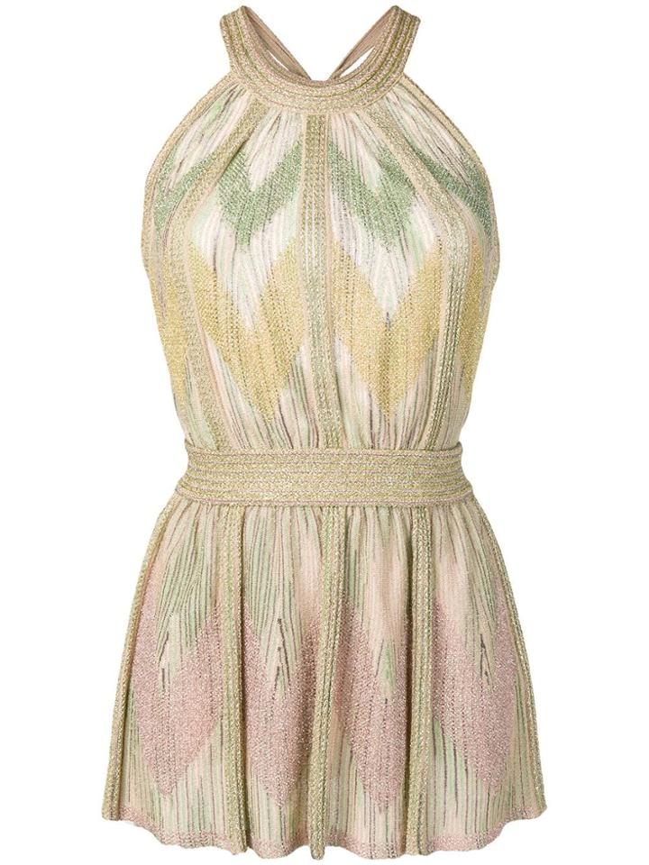 M Missoni Zig-zag Knit Halter Neck Top - Neutrals