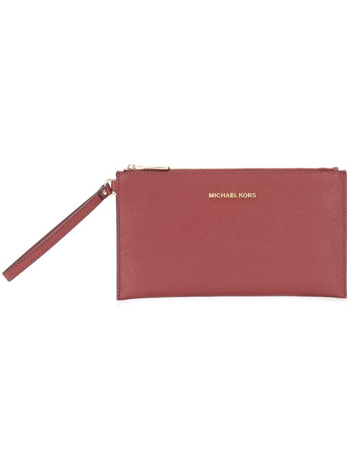 Michael Michael Kors Logo Zip Clutch
