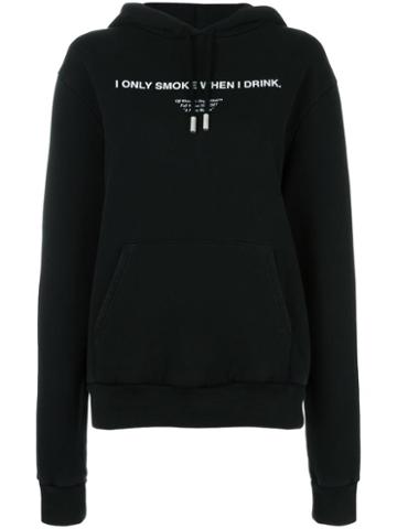Off-white 'i Only Smoke When I Drink' Hoodie, Women's, Size: Large, Black, Cotton