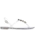 Casadei Embellished Open-toe Sandals - Silver