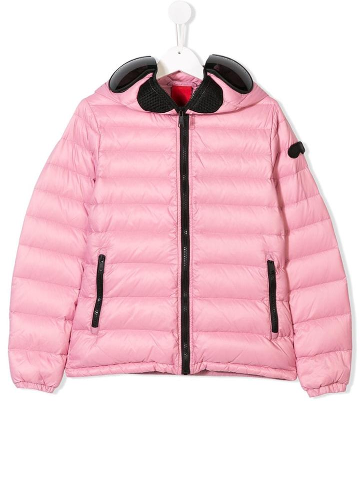 Ai Riders On The Storm Kids Teen Mask Hood Padded Jacket - Pink