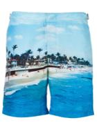 Orlebar Brown Beach Print Swim Shorts, Men's, Size: 31, Blue, Polyester