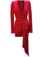 Alexandre Vauthier Plunging V-neck Dress - Red