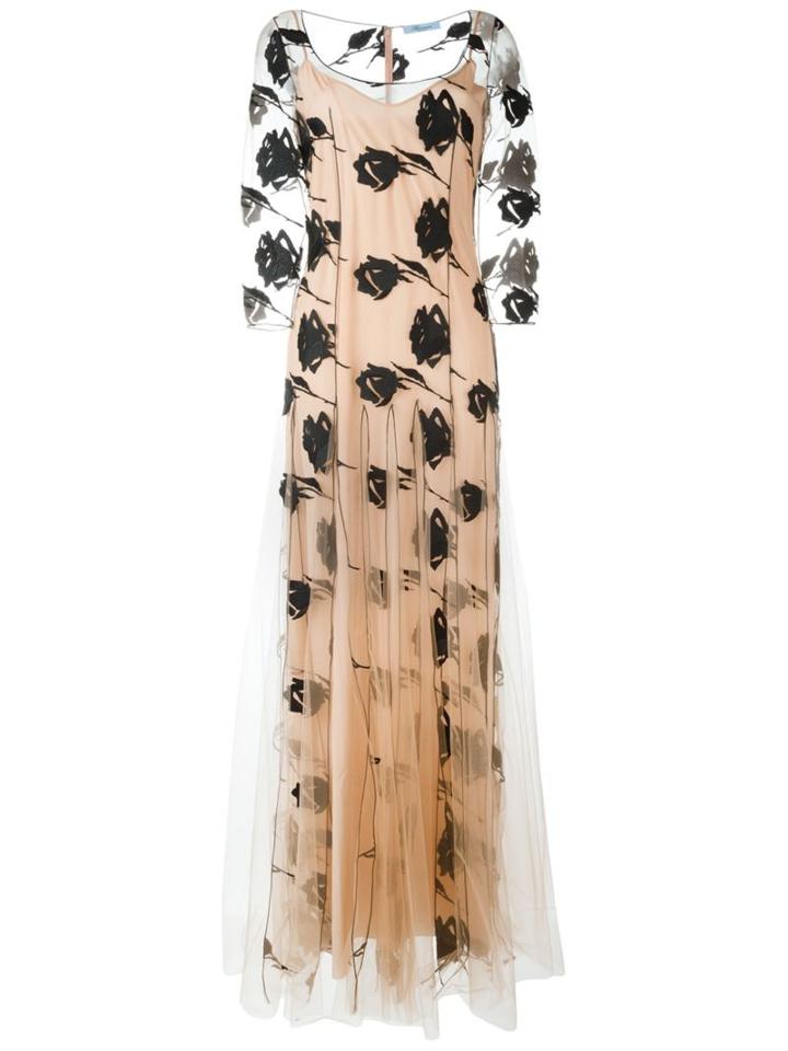 Blumarine Floral Detail Pleated Dress
