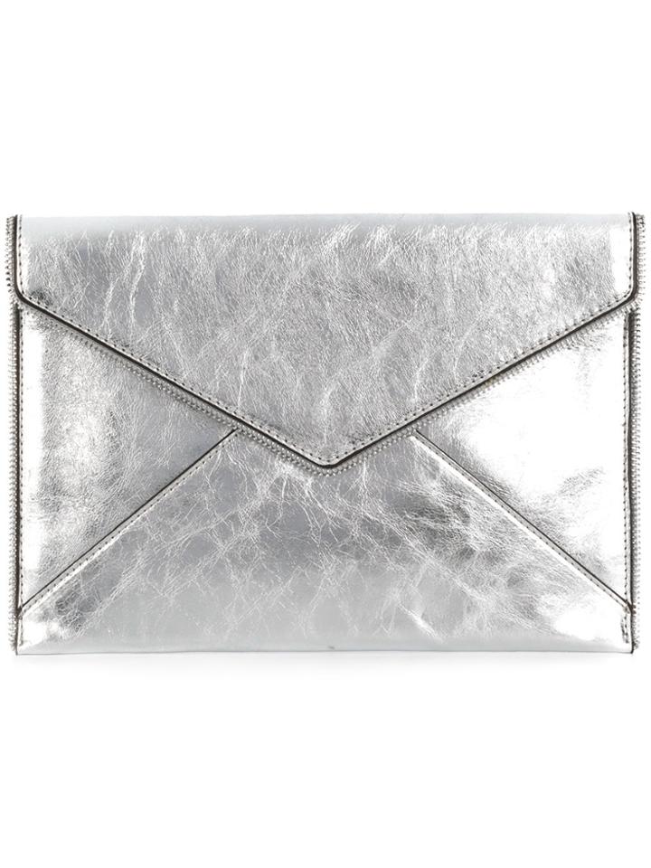 Rebecca Minkoff Leo Distressed Clutch - Metallic