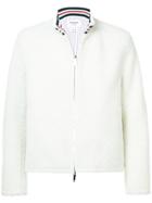Thom Browne Golf Jacket With Funnel Collar In Dyed Shearling - White