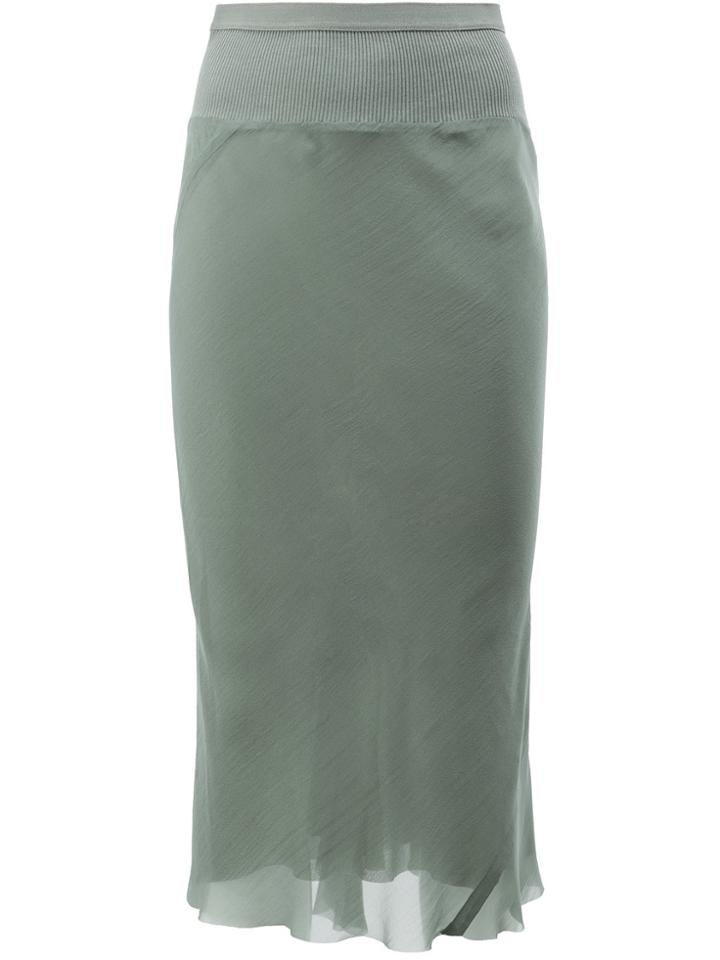Rick Owens Pencil Midi Skirt - Green