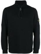 Stone Island Drawcord Funnel Neck Sweatshirt - Black