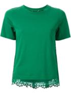 Muveil Lace Back T-shirt, Women's, Size: 38, Green, Cotton/nylon/polyurethane