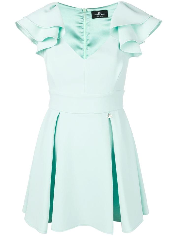 Elisabetta Franchi Ruffled Sleeve Dress - Green