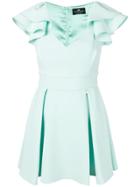 Elisabetta Franchi Ruffled Sleeve Dress - Green