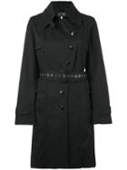 Armani Jeans - Double Breasted Trench Coat - Women - Cotton/polyester/wool - 40, Black, Cotton/polyester/wool