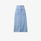 Maryam Nassir Zadeh Striped Button-up Skirt, Women's, Size: 2, Blue, Cotton
