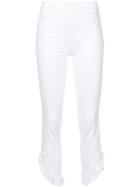 Paige Frill-hem Cropped Jeans - White