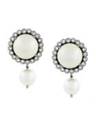 Miu Miu Embellished Drop Earrings - White