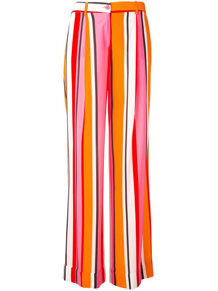 P.a.r.o.s.h. - Stripe Flared Trousers - Women - Silk/spandex/elastane - S, Yellow/orange, Silk/spandex/elastane