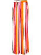 P.a.r.o.s.h. - Stripe Flared Trousers - Women - Silk/spandex/elastane - S, Yellow/orange, Silk/spandex/elastane