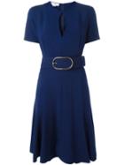 Stella Mccartney Keyhole Detail Belted Dress, Women's, Size: 42, Blue, Viscose/acetate/spandex/elastane