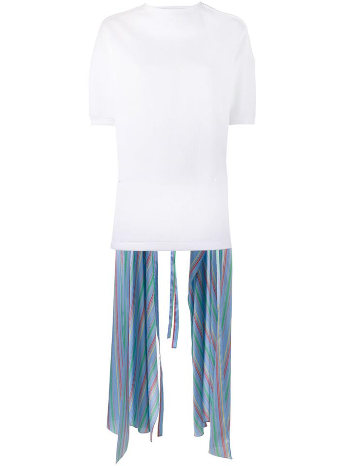 Esteban Cortazar Stripe Asymmetric Top - White