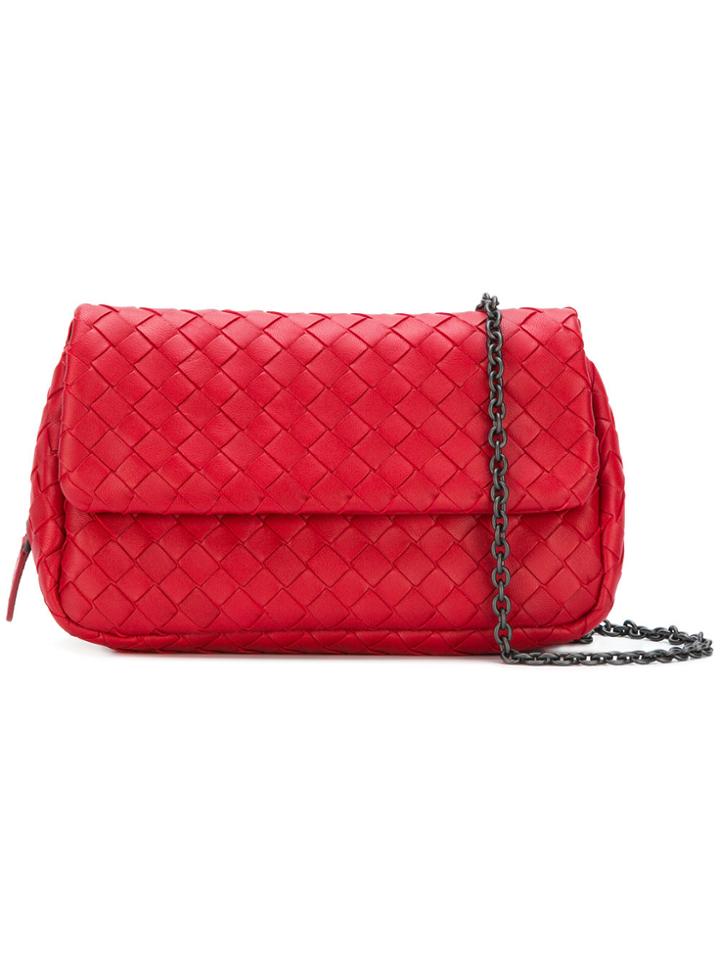 Bottega Veneta Intrecciato Messenger Bag - Red