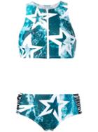 Perfect Moment - Aop Crewneck Bikini Wild Ocean - Women - Spandex/elastane/polyimide - M, Blue, Spandex/elastane/polyimide
